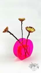 Neon Pink Acrylic Circle Vase