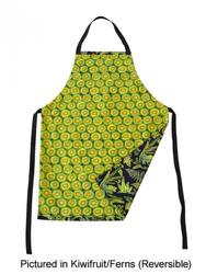 Wool textile: Kiwiana kiwifruit &. Ferns reversible apron
