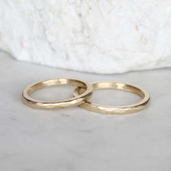 Hammered Ring/ 9ct Yellow Gold