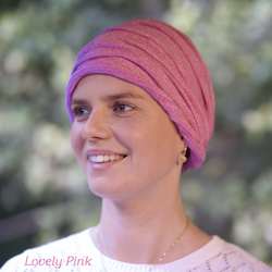 Full Head Cover Turban Wraps: Pink Knit Turban Wrap