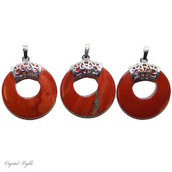 China, glassware and earthenware wholesaling: Red Jasper Donut Pendant with Bail